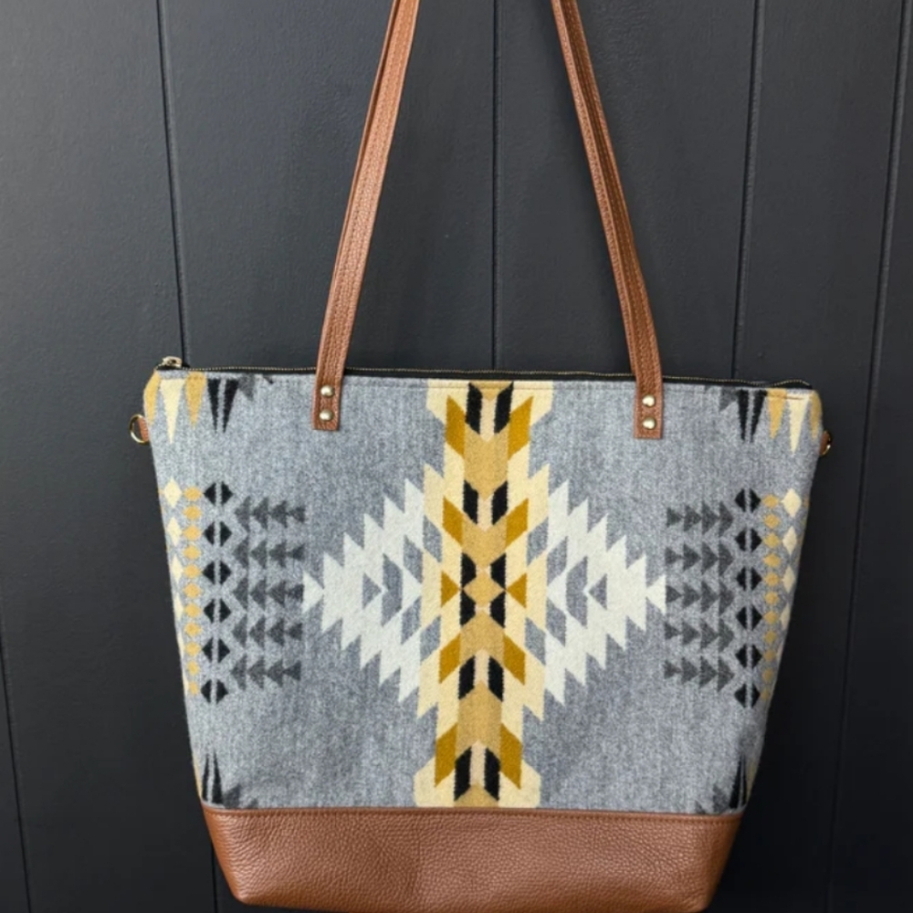Salato Designs Pendleton Wool/Leather Tote Bag